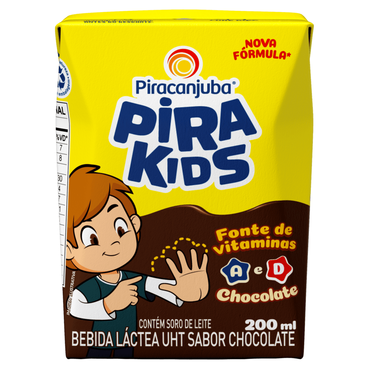 Bebida Láctea UHT Pirakids 200ml Chocolate com soro de leite e Vitaminas A e D Piracanjuba