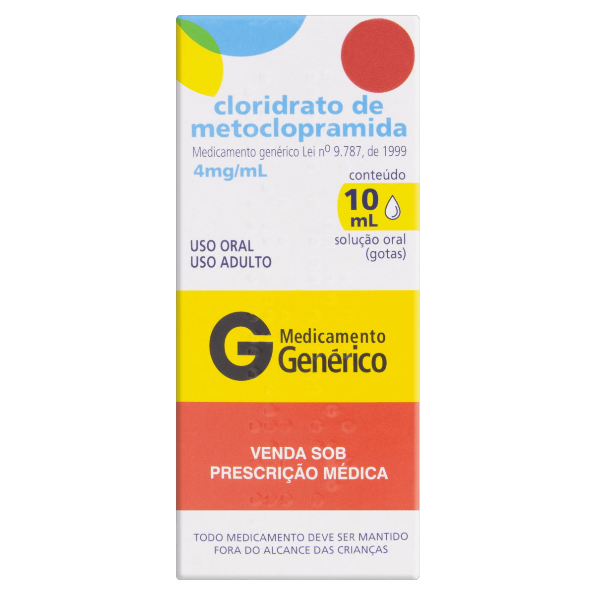 Cloridrato de Metoclopramida 4mg/ml Gotas 10ml Teuto Genérico