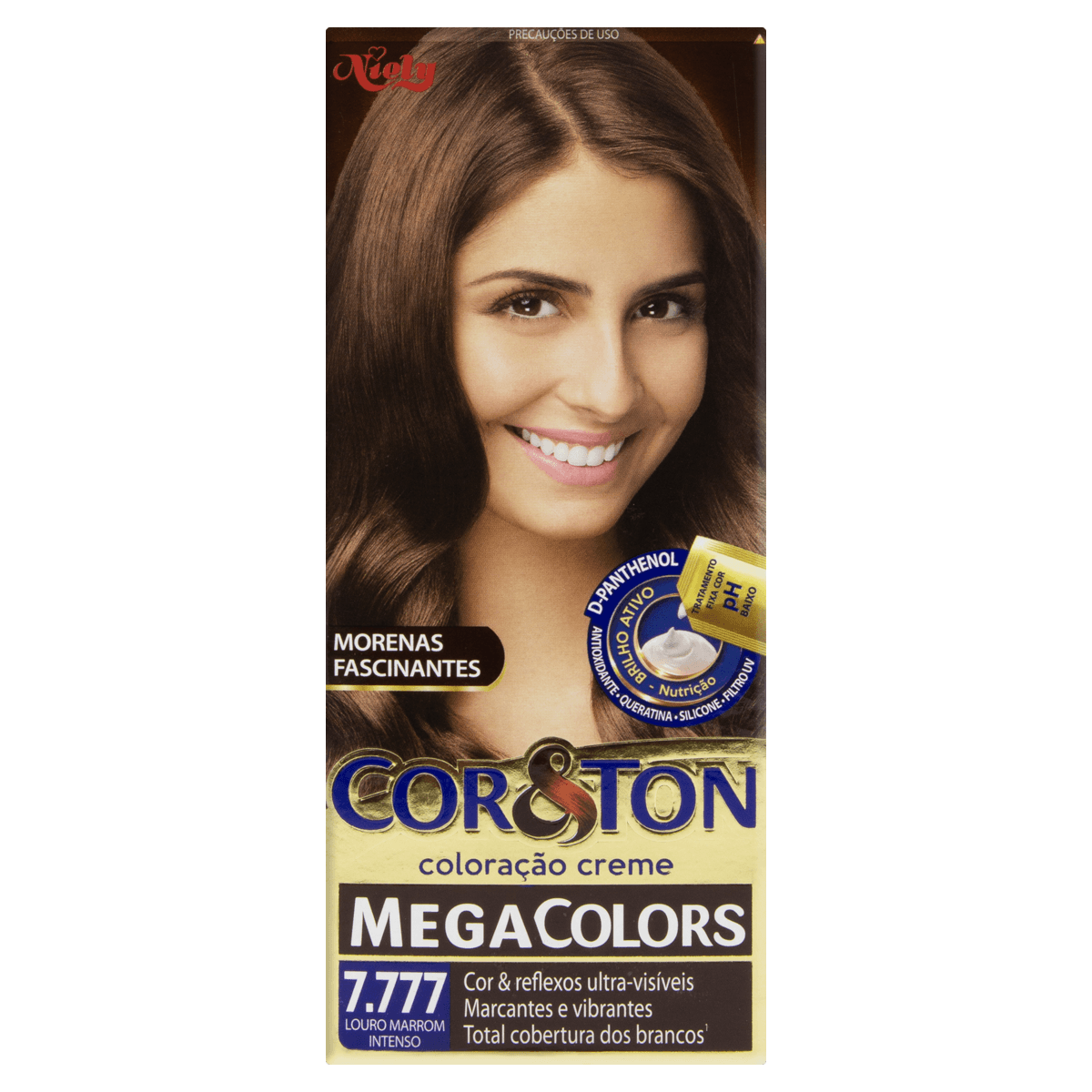 Coloração Permanente Megacolor M-Kit 7.777 Louro Marrom Intenso 135g Cor&Ton