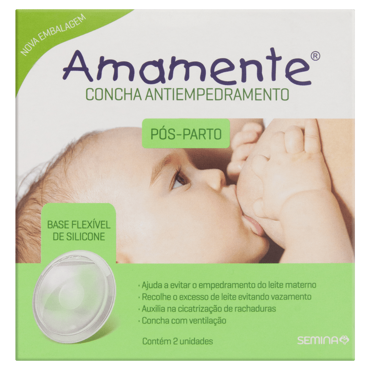 Concha para Seios Antiempedramento 2 unidades Silicone Amamente - Protege e Cicatriza