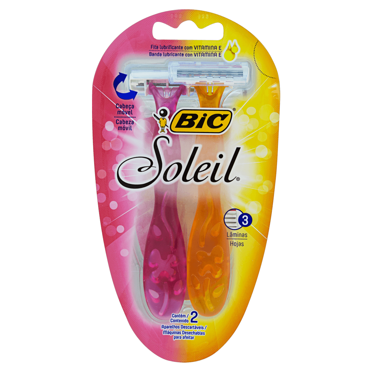Aparelho de Depilar Descartável Soleil com Fita Lubrificante 2 Unidades Bic