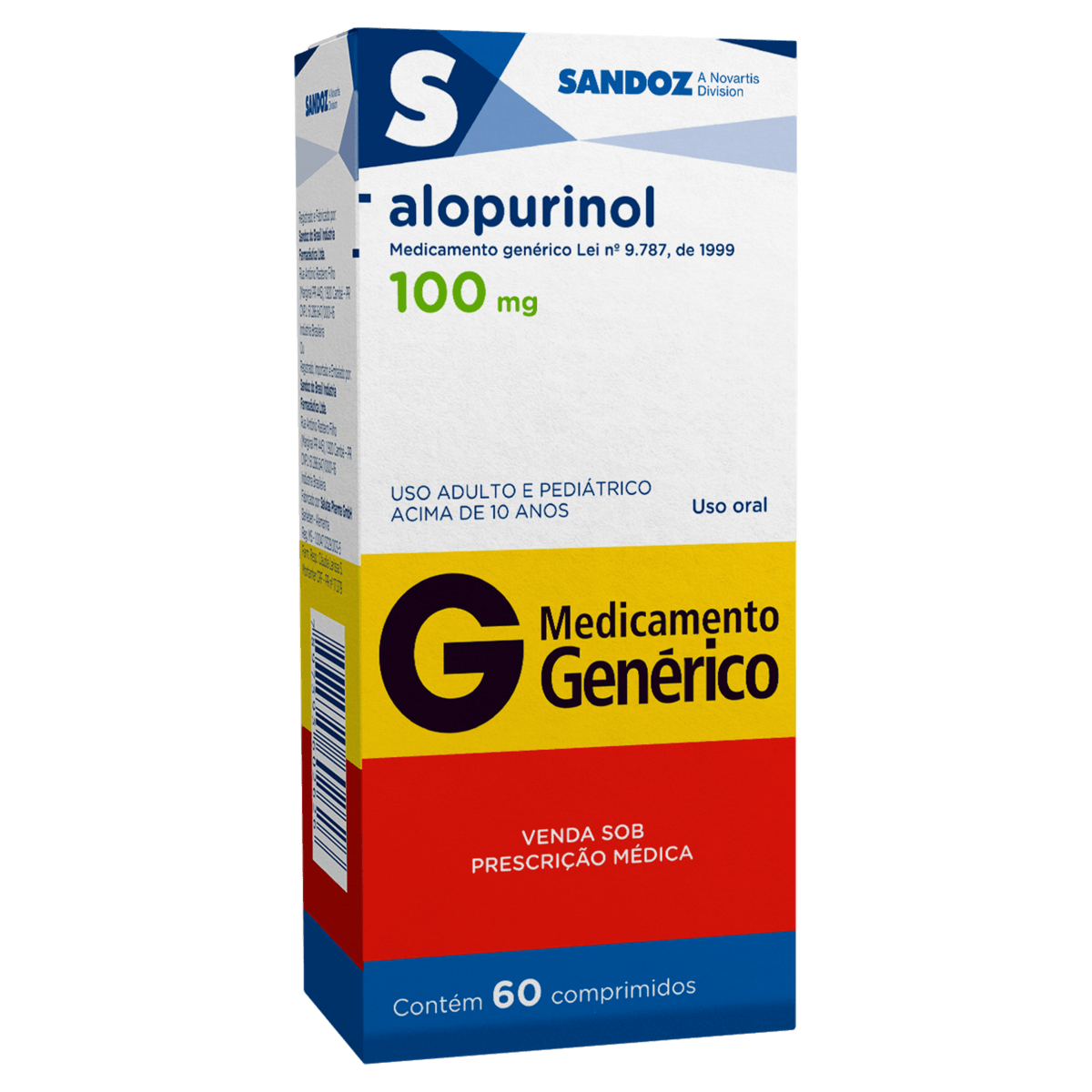 Alopurinol Novartis 100Mg Comprimido 60 Unidades