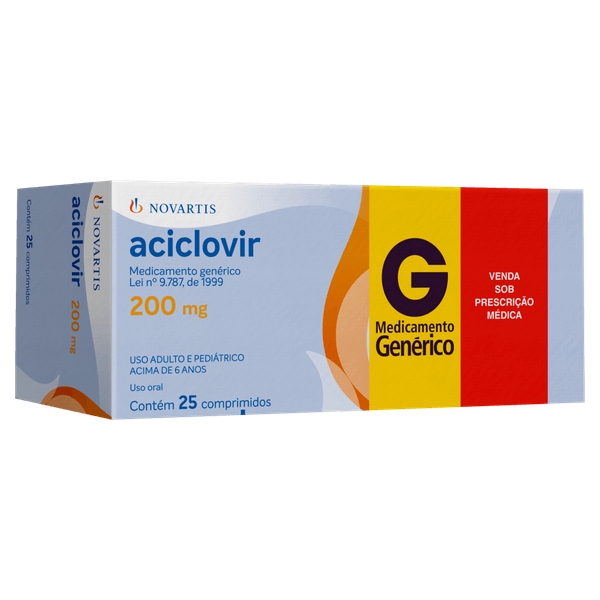 Antiviral Aciclovir Novartis 200mg Comprimido 25 Unidades