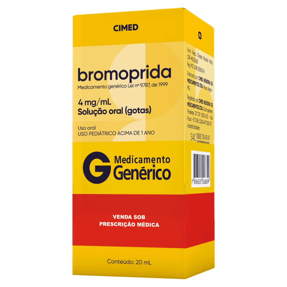 Bromoprida 4mg Biosintética Genérico Gotas 20ml