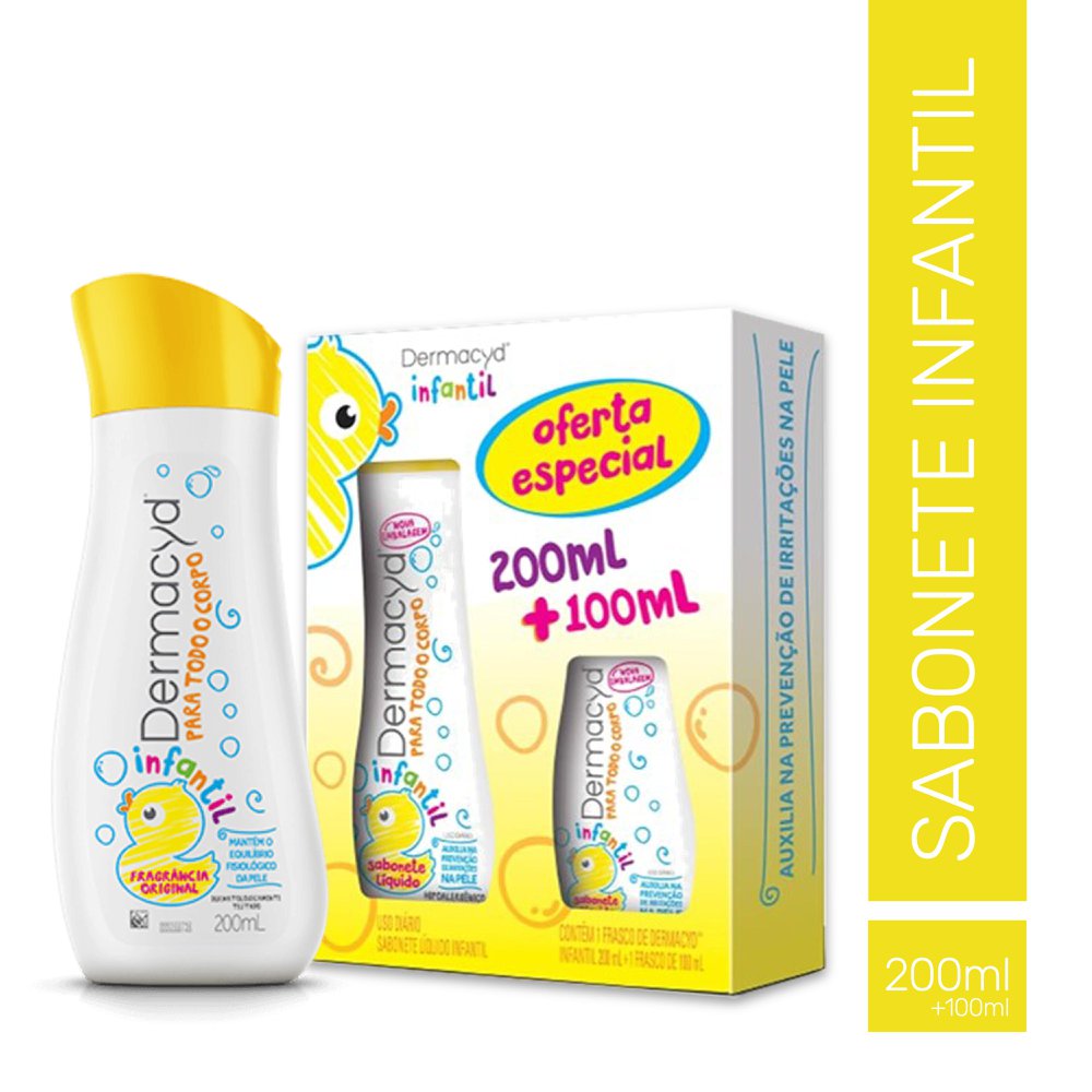 Kit Sabonete Líquido Infantil Dermacyd 200ml + 100ml