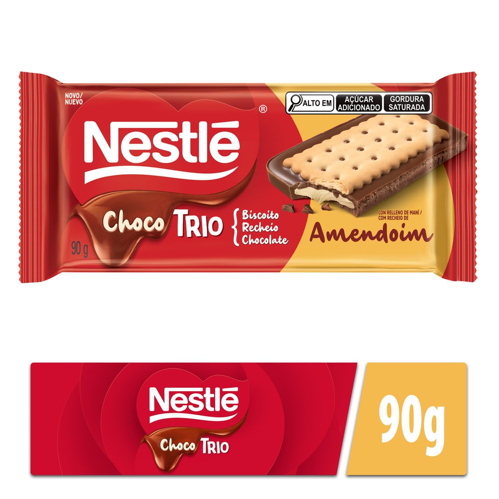 Chocolate Chocotrio NESTLÉ Pasta de Amendoim 90g - Imagem 2