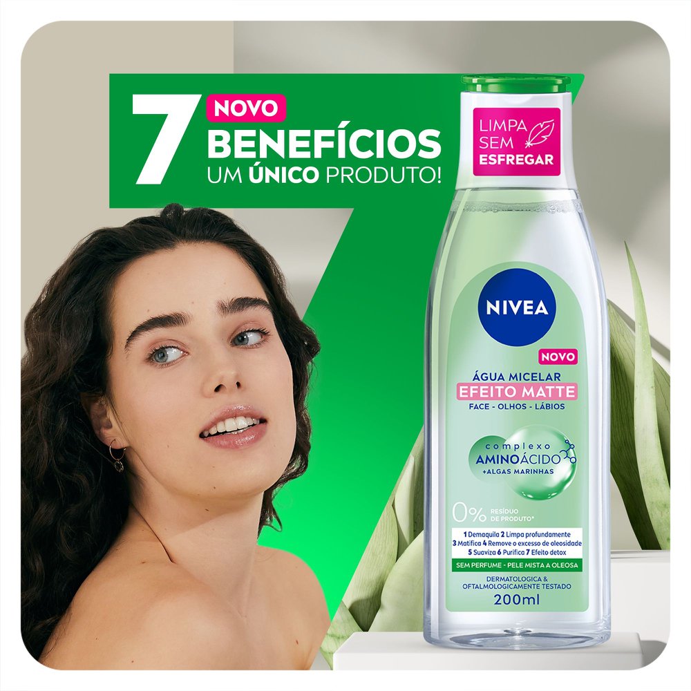NIVEA Água Micelar Solução de Limpeza 7 em 1 Efeito Matte 200ml - Imagem 3