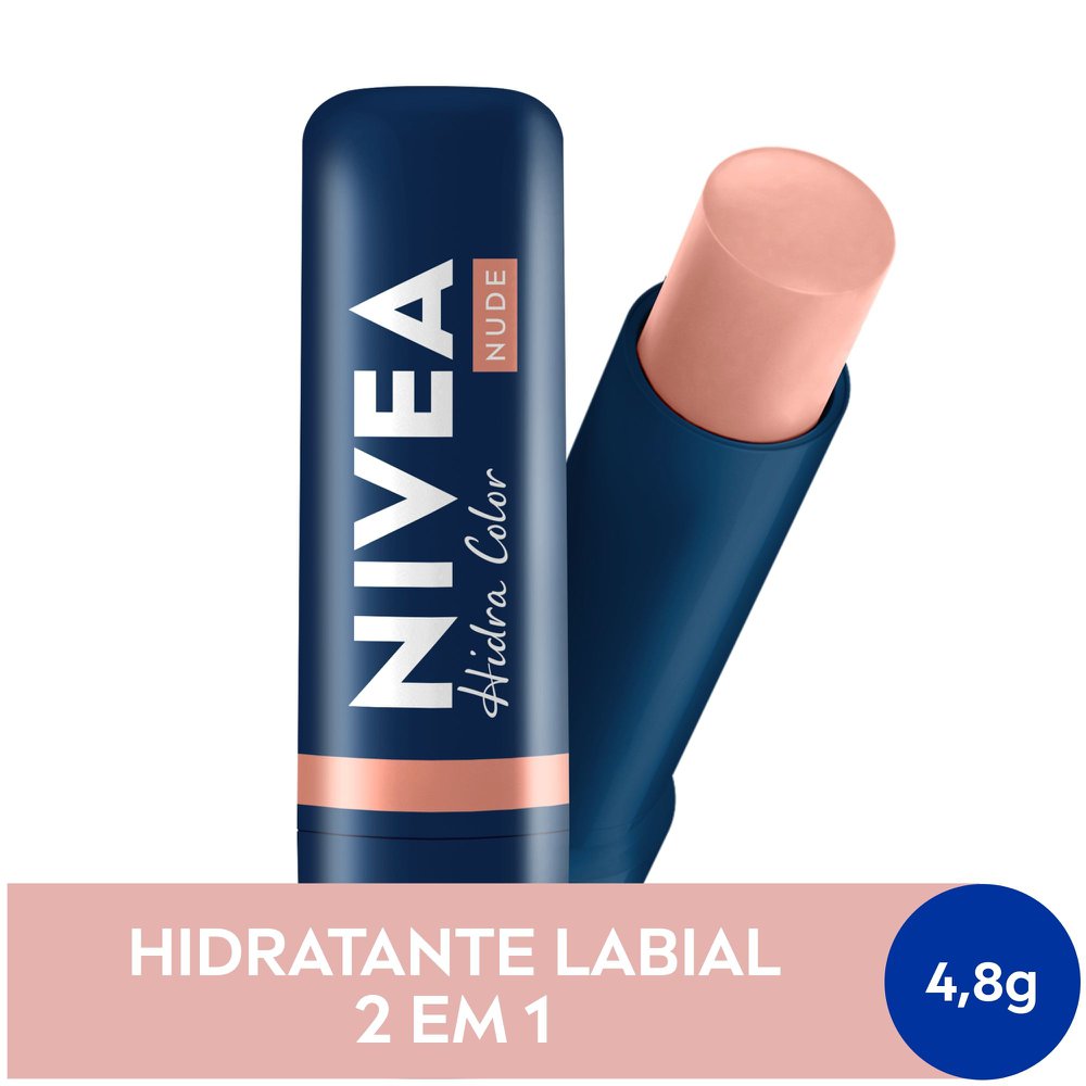 NIVEA Hidratante Labial Hidra Color 2 em 1 Nude 4,8g - Imagem 2