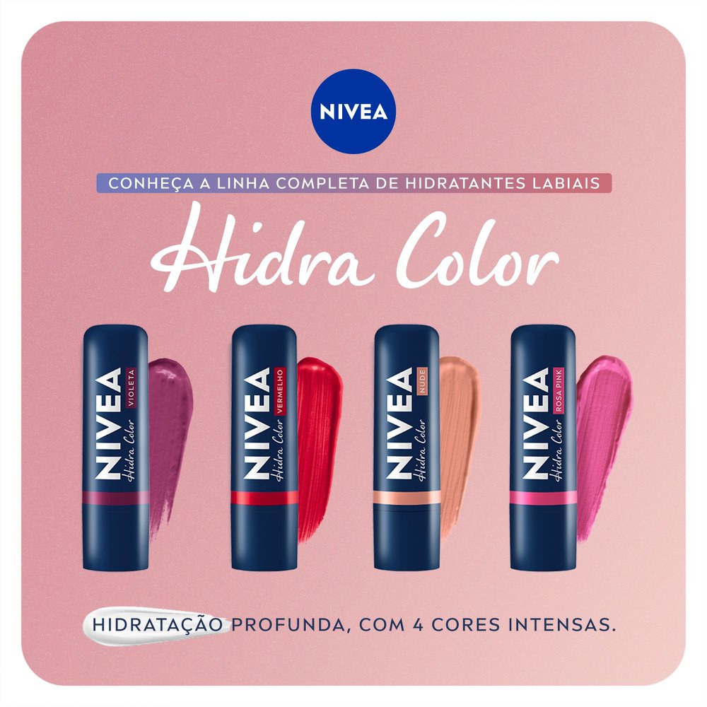 NIVEA Hidratante Labial Hidra Color 2 em 1 Nude 4,8g - Imagem 10