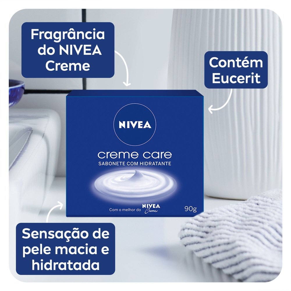 NIVEA Sabonete em Barra Creme Care Promo 6 uni 90g - Imagem 3