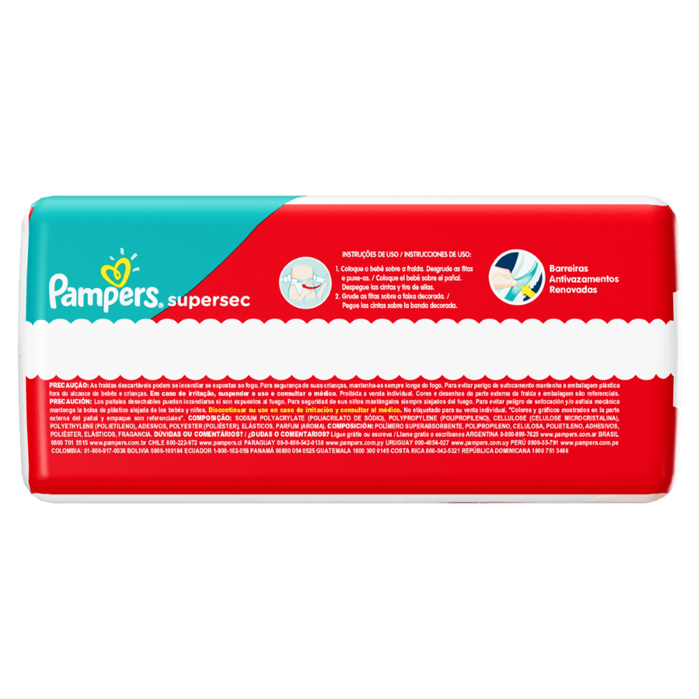 Pampers Fralda Descartável Supersec G 34 Unidades – Absorção Rápida 12h Antivazamento - Imagem 2