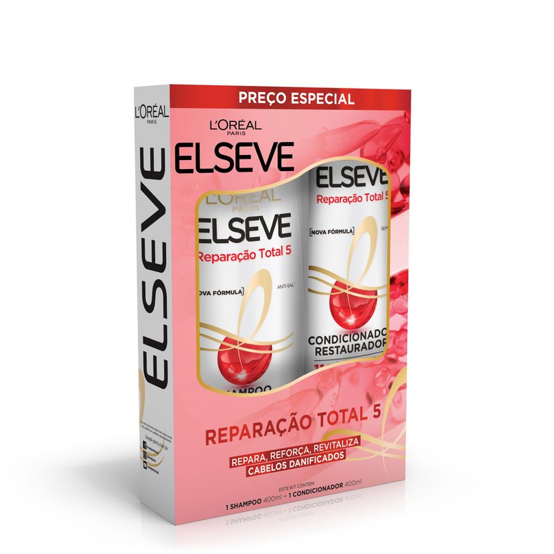 Kit Shampoo Elseve Rt5 375Ml + Condicionador 170Ml - Elseve