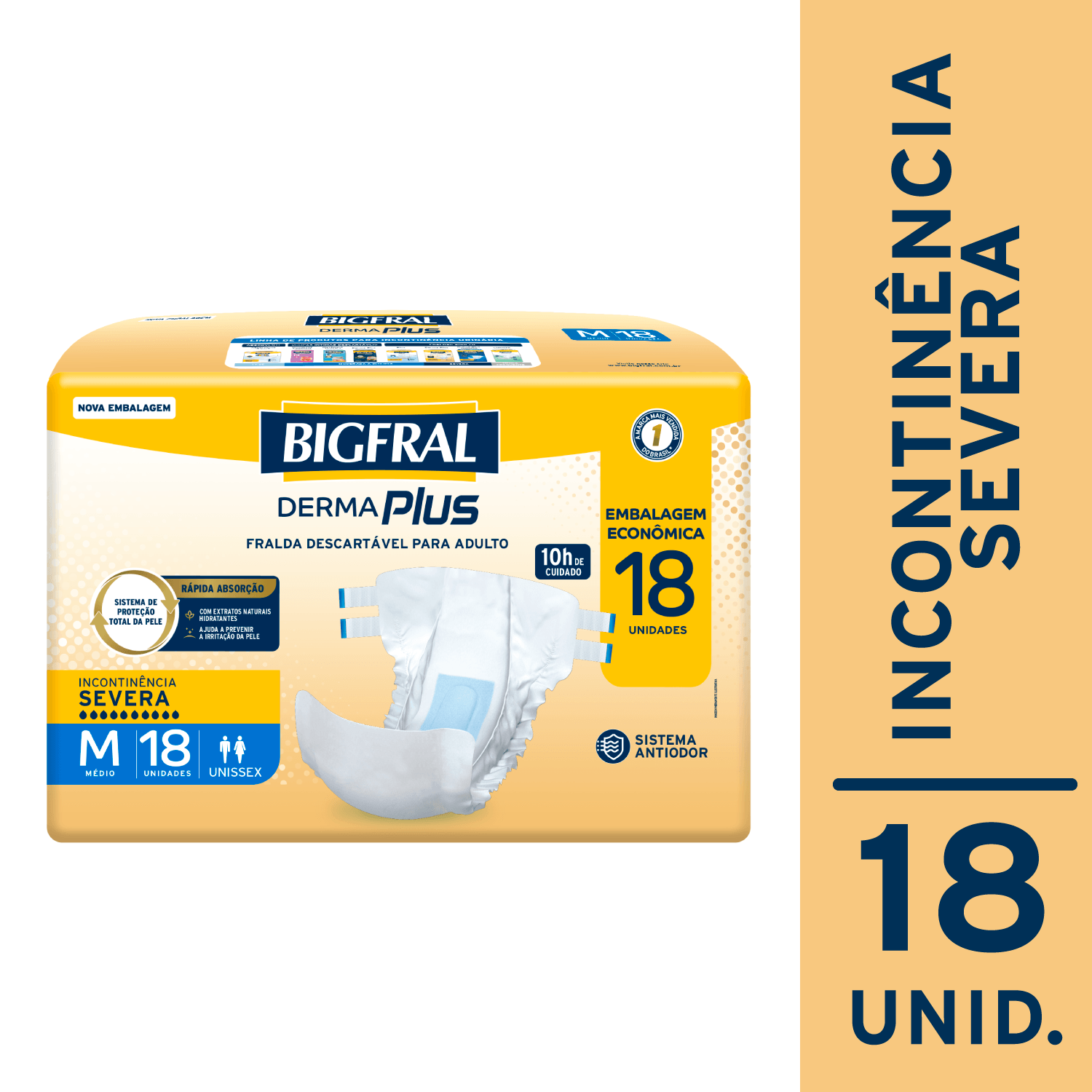 Fralda Bigfral Derma Plus Econômica M - 18 Unidades - Imagem 2