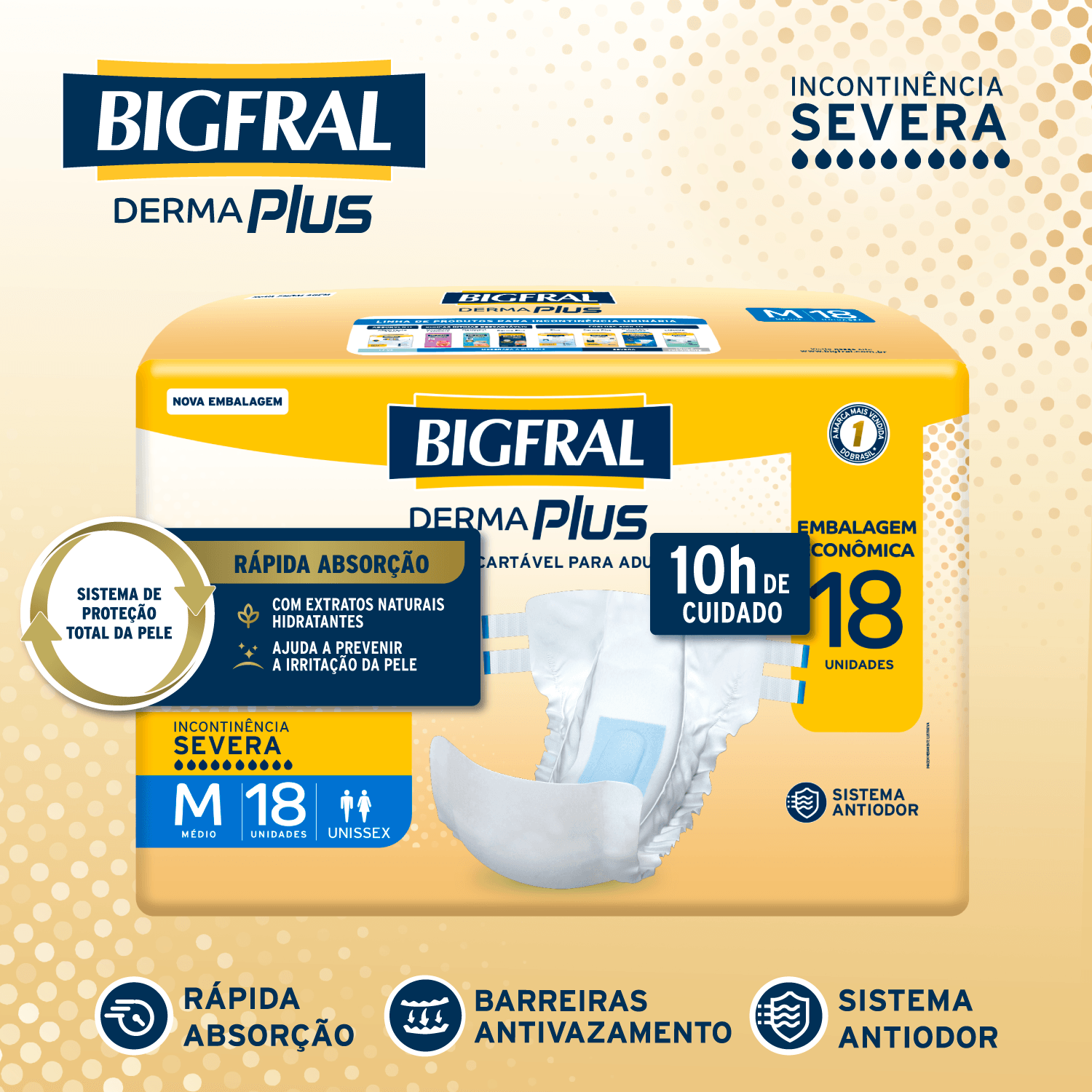 Fralda Bigfral Derma Plus Econômica M - 18 Unidades - Imagem 3