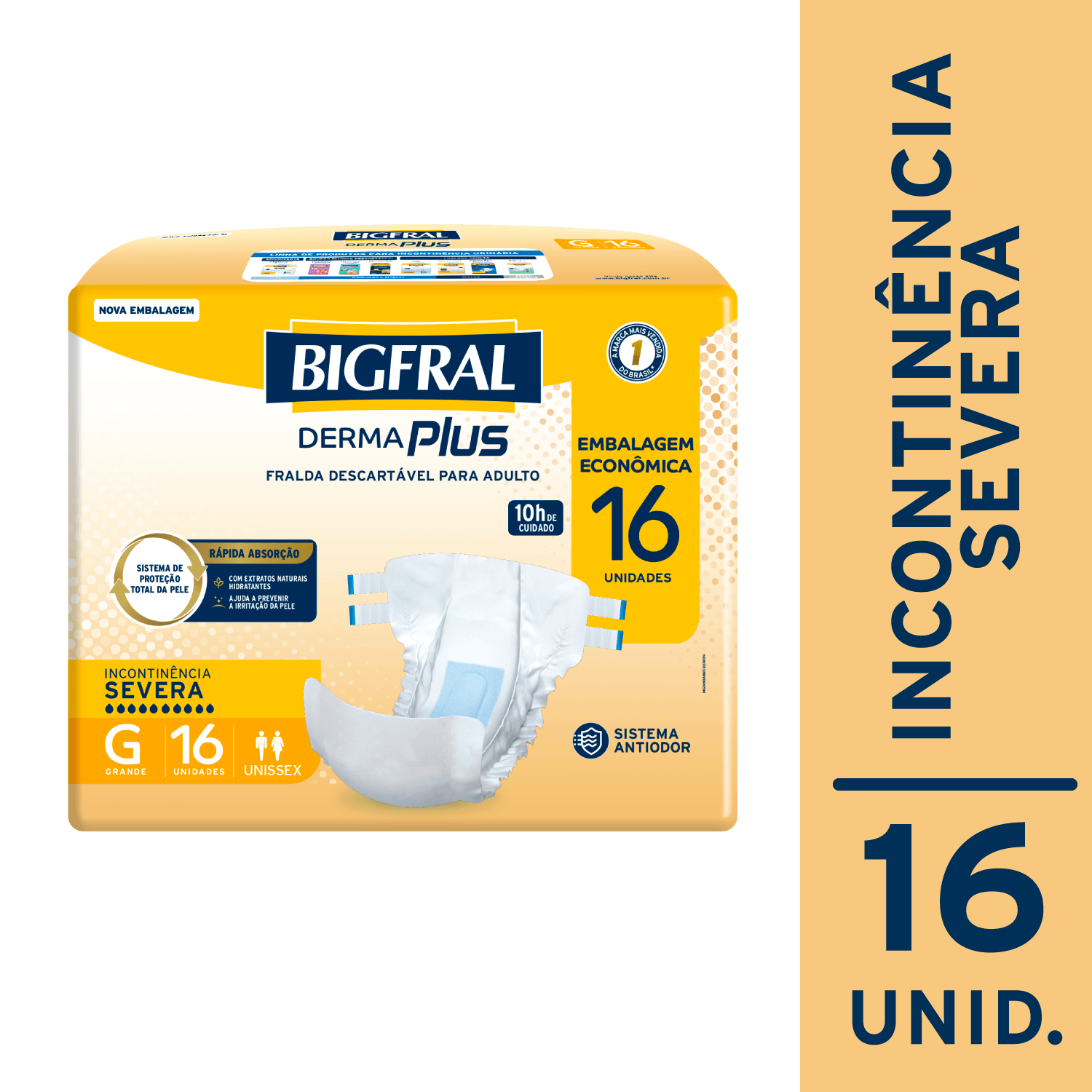 Fralda Geriátrica Bigfral Derma Plus G - 16 unidades - Imagem 2