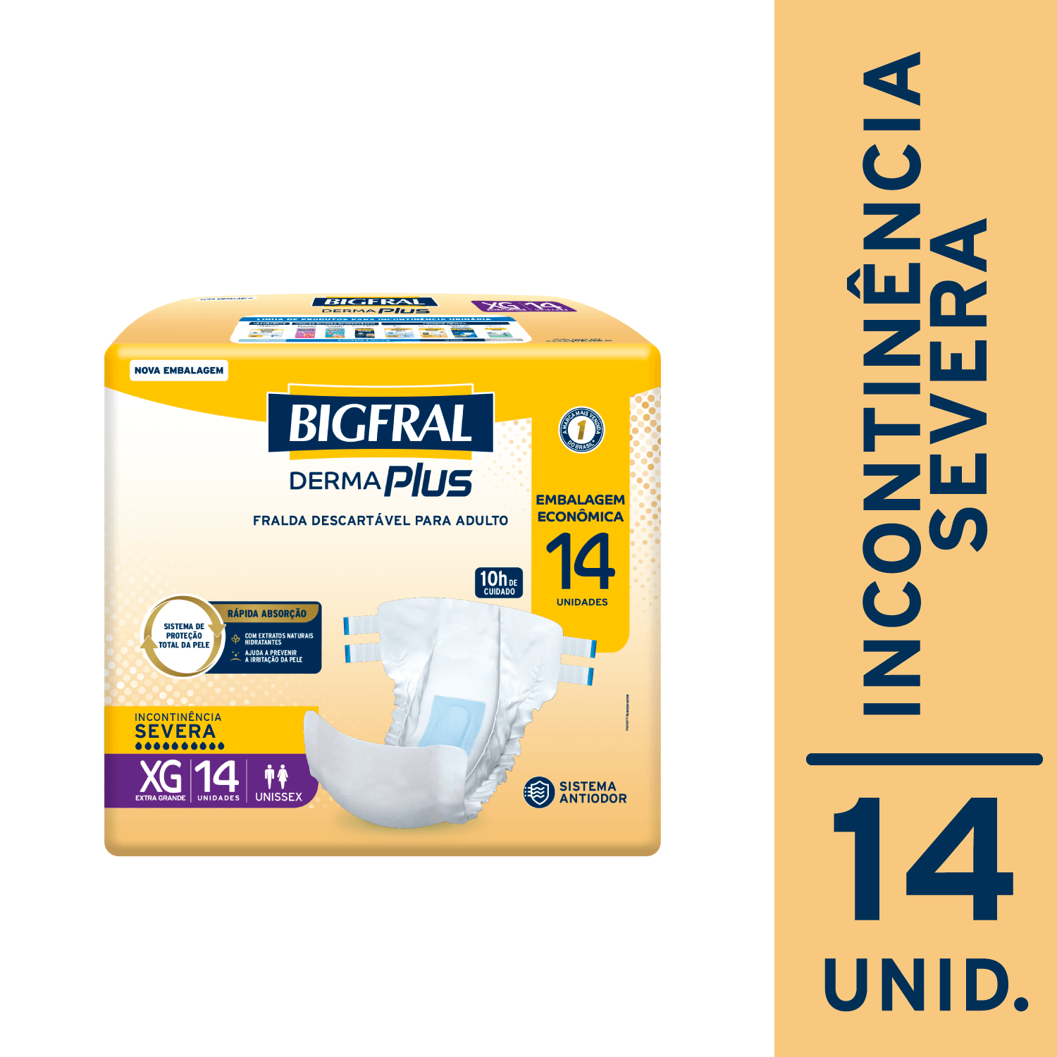 Fralda Bigfral Derma Plus Econômica Xg - 14 Unidades - Imagem 2