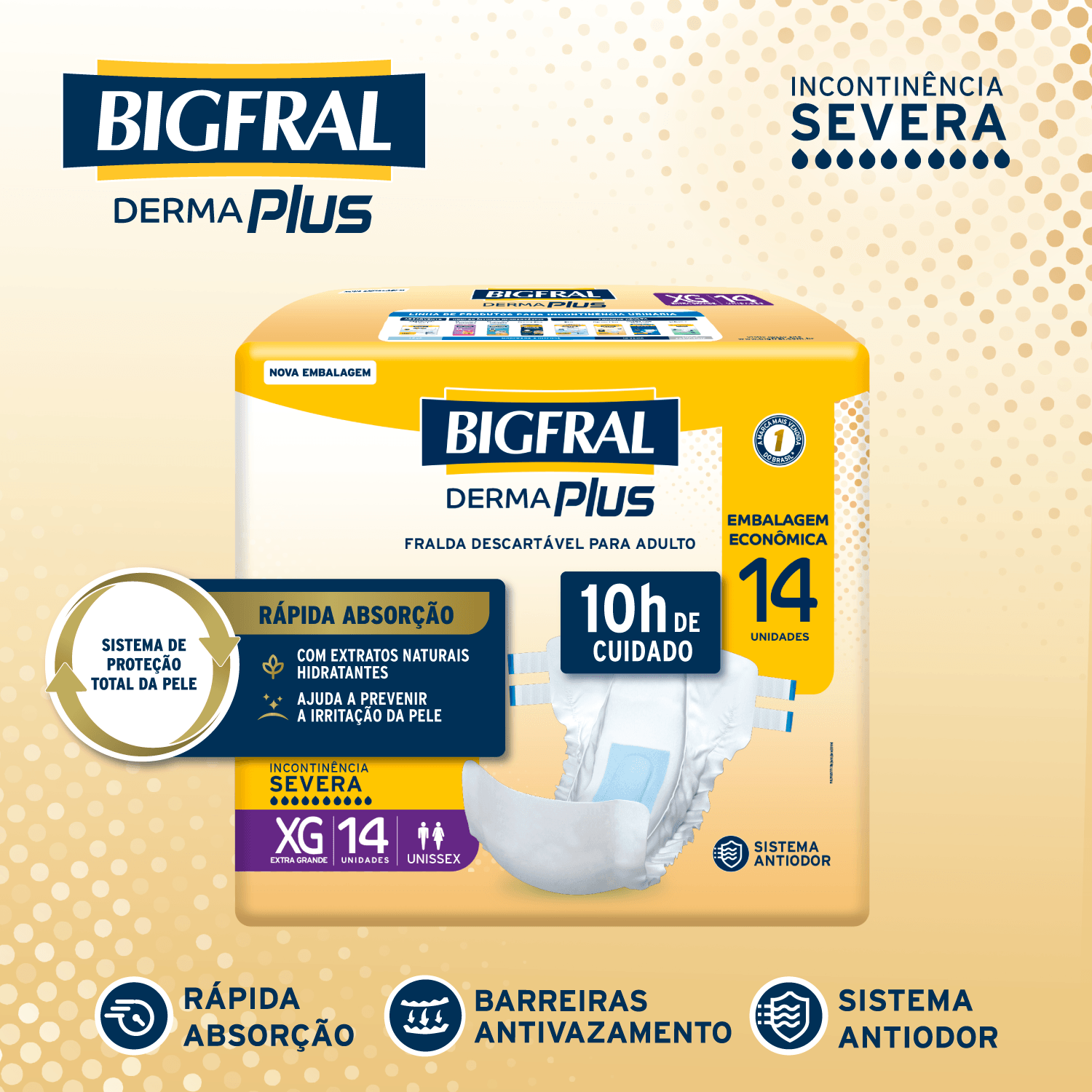 Fralda Bigfral Derma Plus Econômica Xg - 14 Unidades - Imagem 3