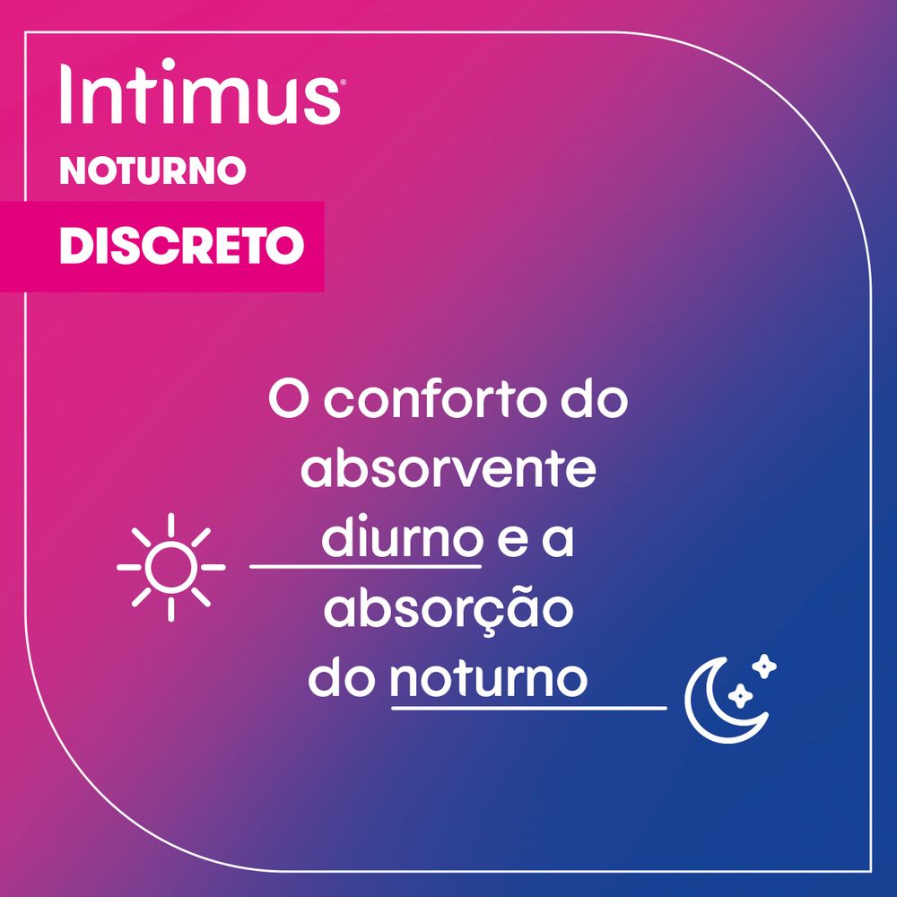 Absorvente Intimus® Noturno Discreto C/Abas - 28 UN - Imagem 3