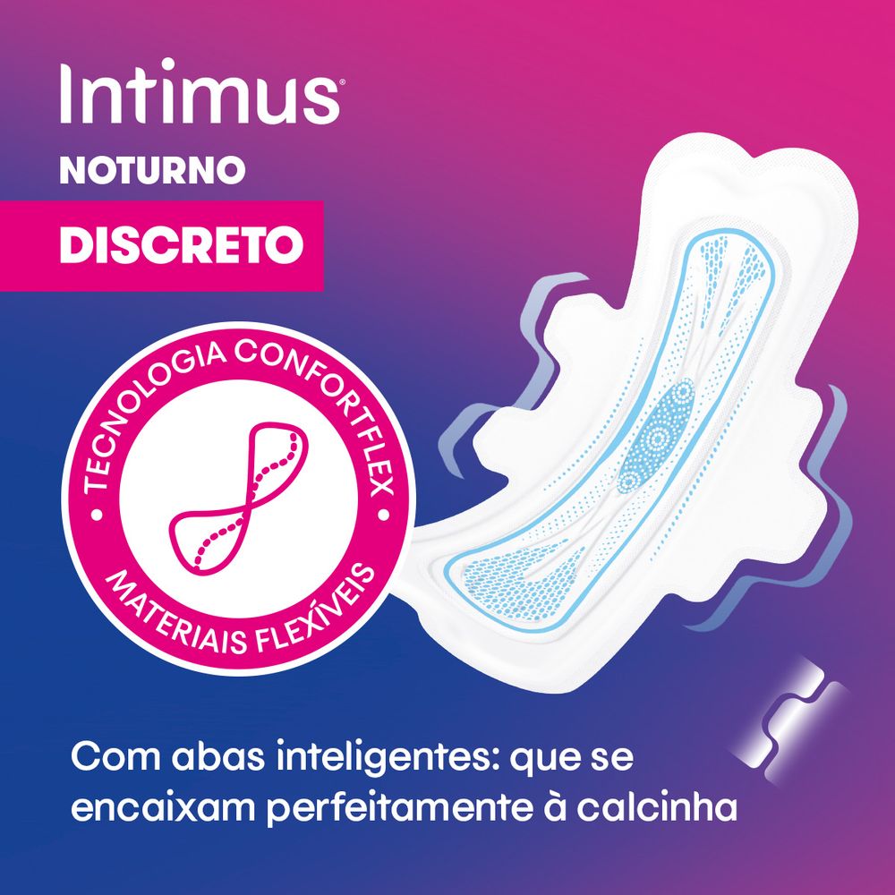 Absorvente Intimus® Noturno Discreto C/Abas - 28 UN - Imagem 5