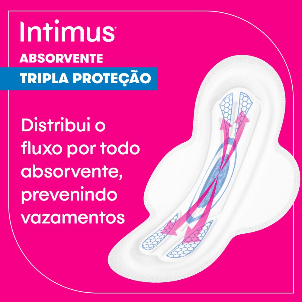 Absorvente com Abas Seca Intimus Tripla Proteção Pacote 32 Unidades Leve Mais Pague Menos - Imagem 6