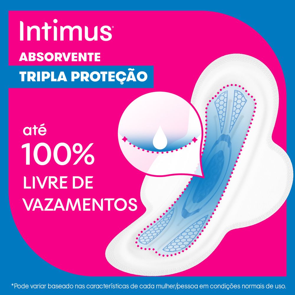 Absorvente com Abas Seca Intimus Tripla Proteção Pacote 32 Unidades Leve Mais Pague Menos - Imagem 7