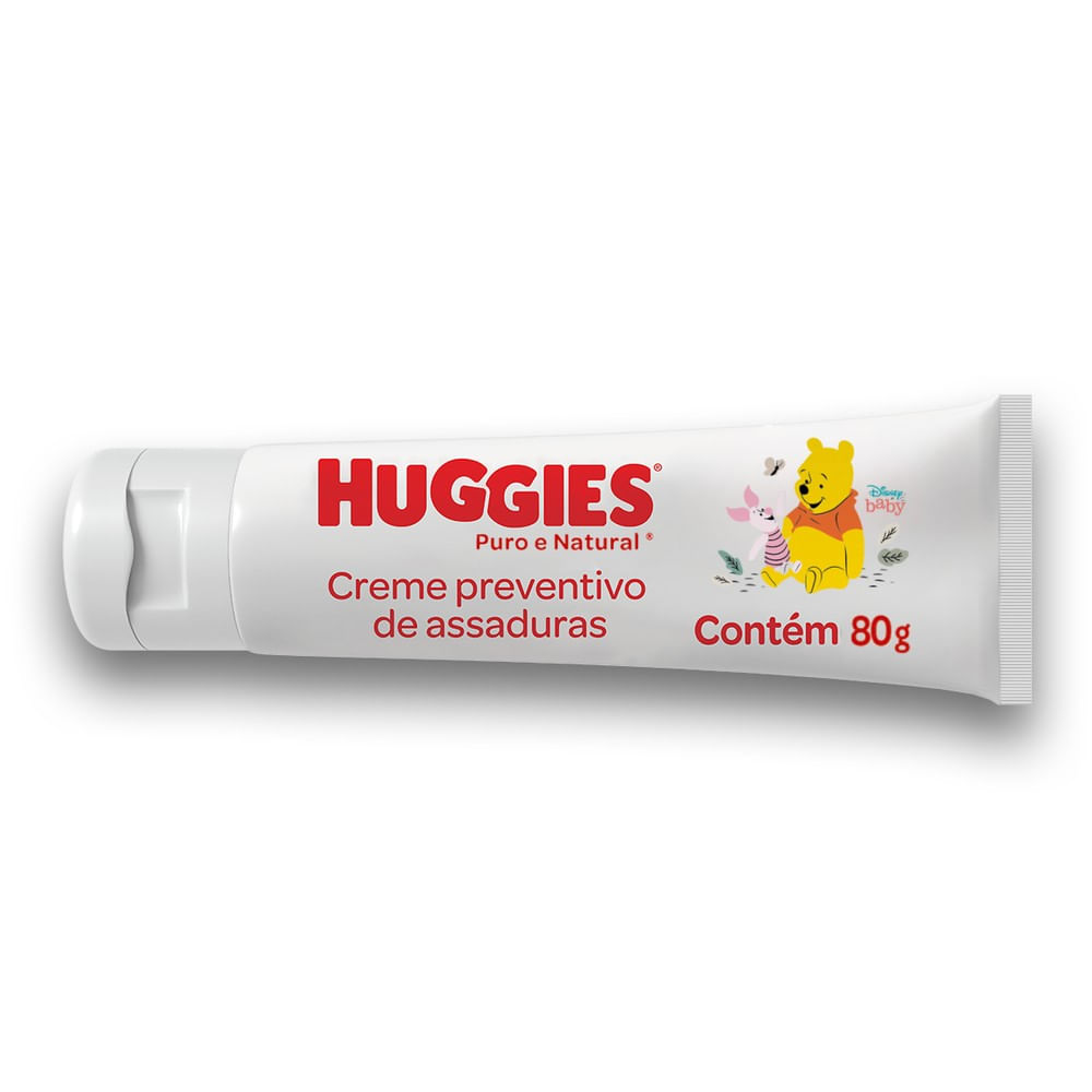 Creme para Assaduras Bebê Puro e Natural 80g Sem Perfume Óxido de Zinco Huggies Proteção