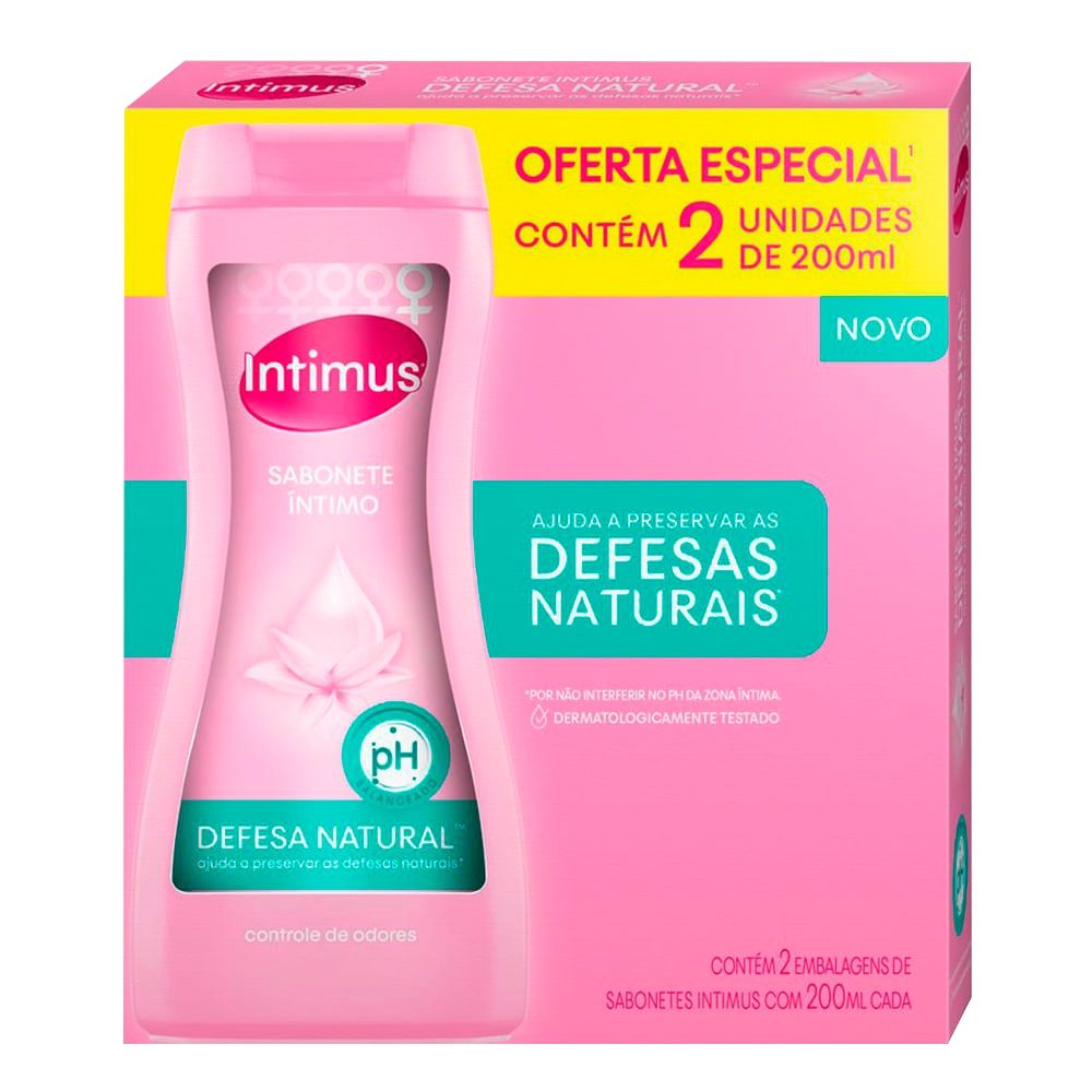 Sabonete Íntimo Defesa Natural 2x200ml pH Balanceado Intimus