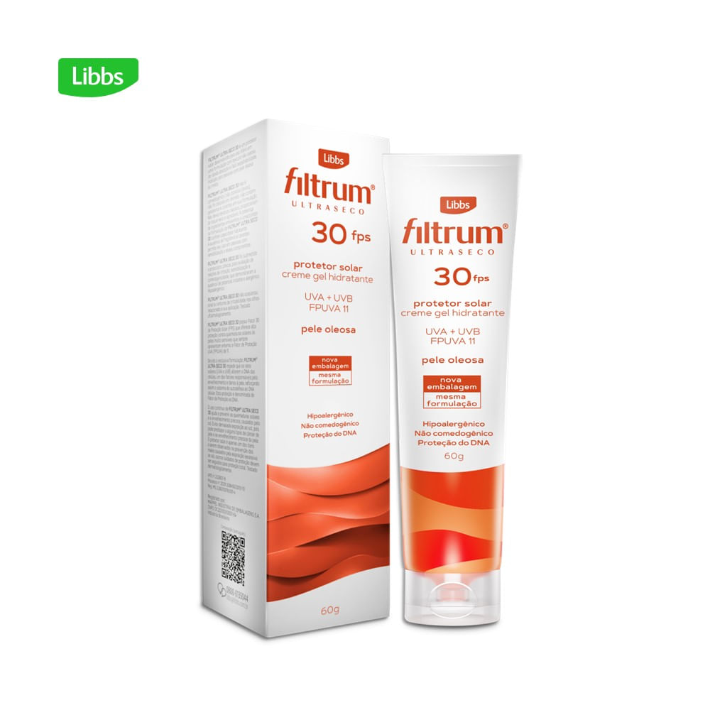 Protetor Solar Ultra Seco Gel-Creme FPS 30 Filtrum Caixa 60g