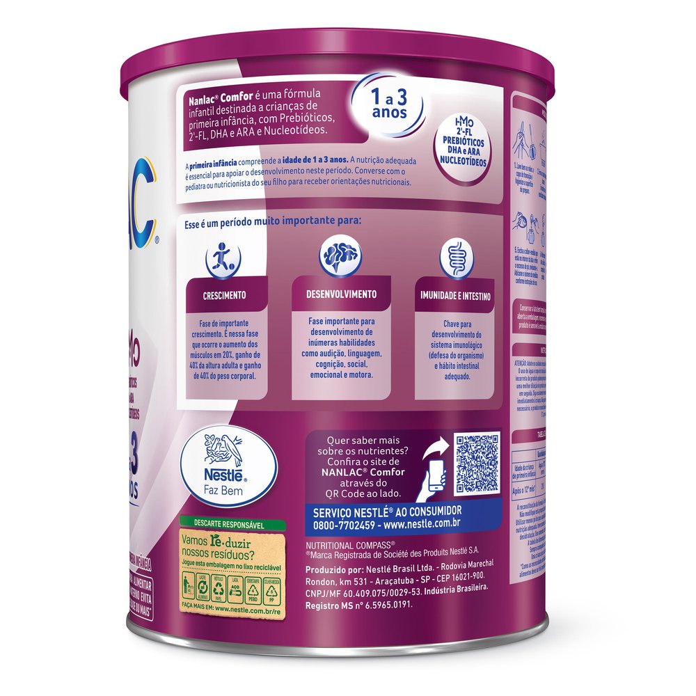 Fórmula Infantil para Lactentes Nanlac Comfor Lata 800g - Imagem 3