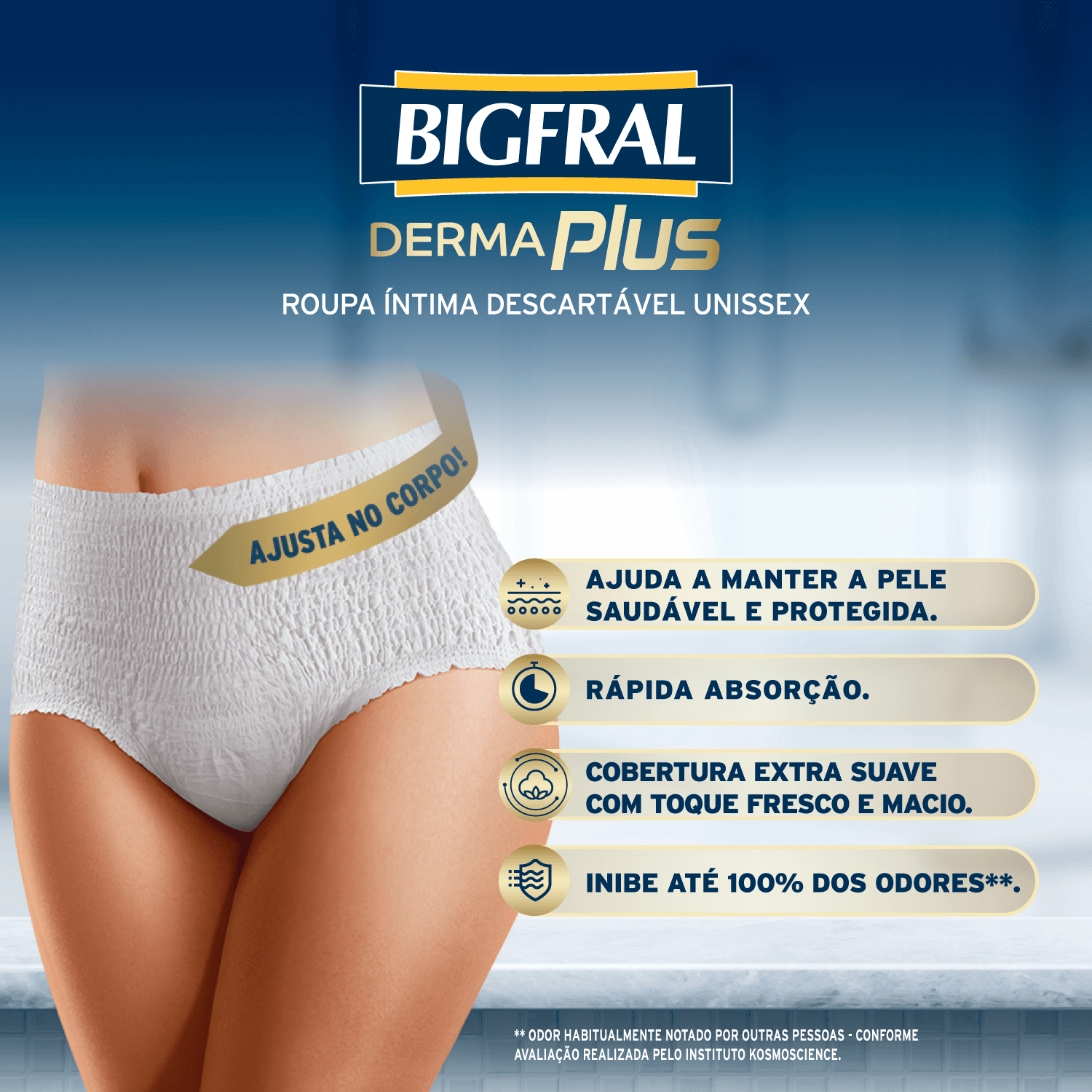 Roupa Íntima Descartável Unissex Bigfral Derma Plus P/M - 24 Unidades - Imagem 5