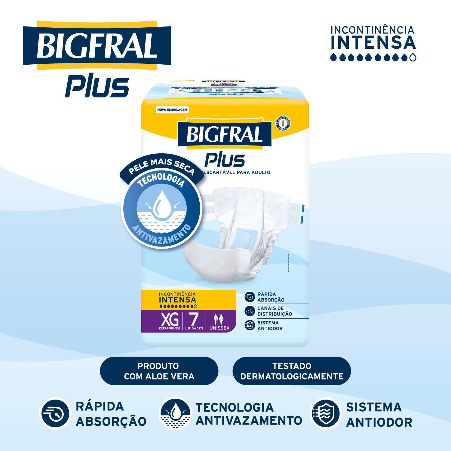 Fralda Descartável Adulto Bigfral Plus XG - 7 Unidades - Imagem 3