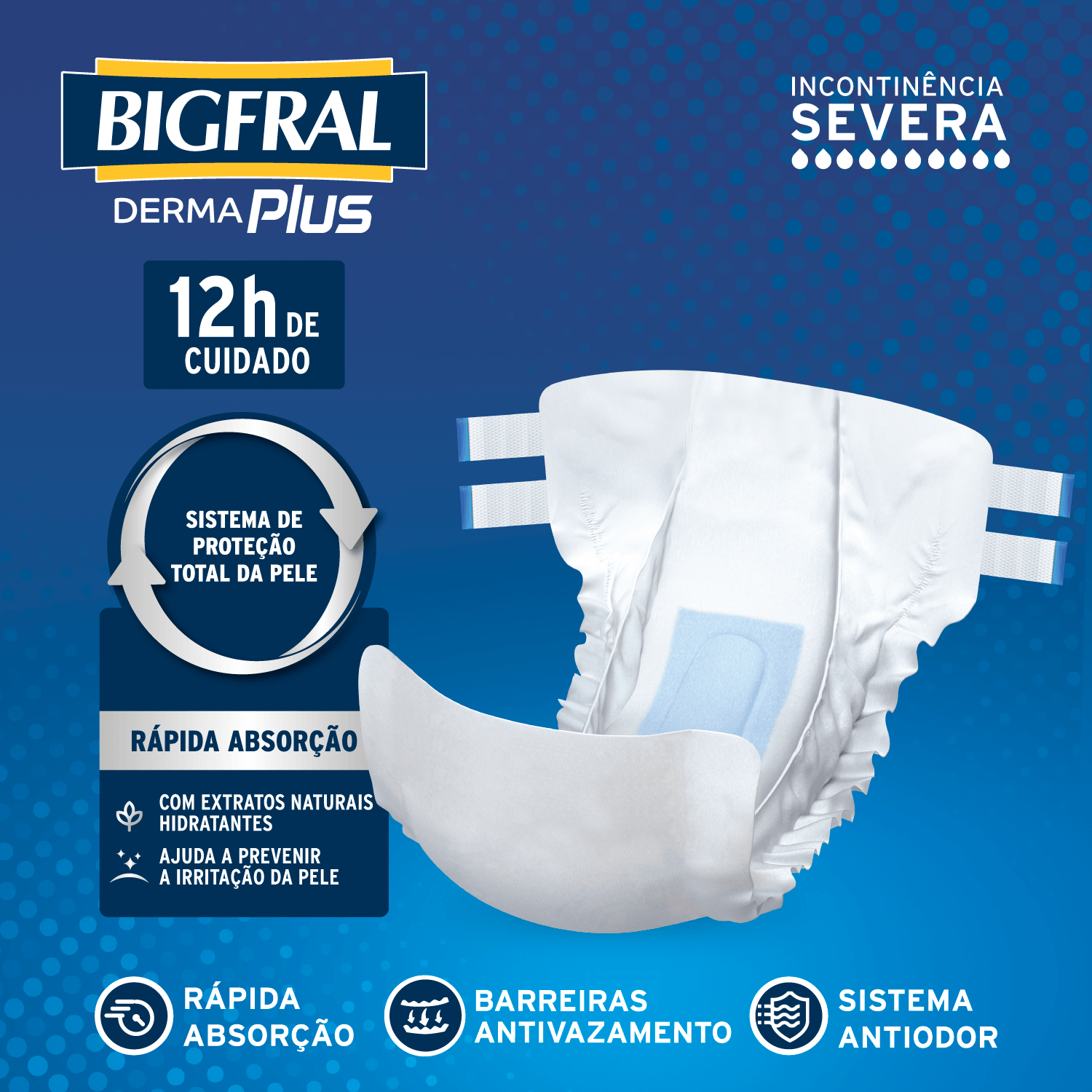 Fralda Bigfral Derma Plus Noturna M - 8 Unidades - Imagem 5