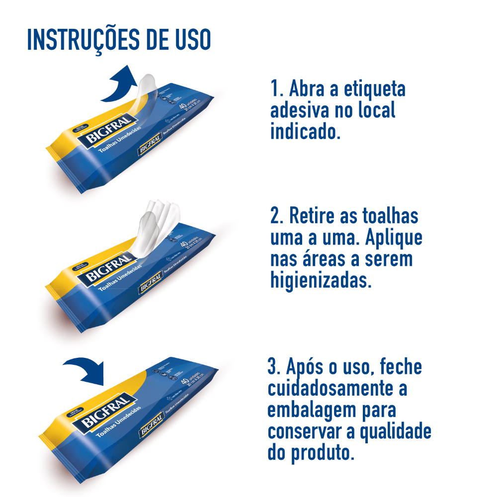 Toalha Umedecida Adulto Suave com Aloe Vera Bigfral - 40 Unidades - Imagem 5
