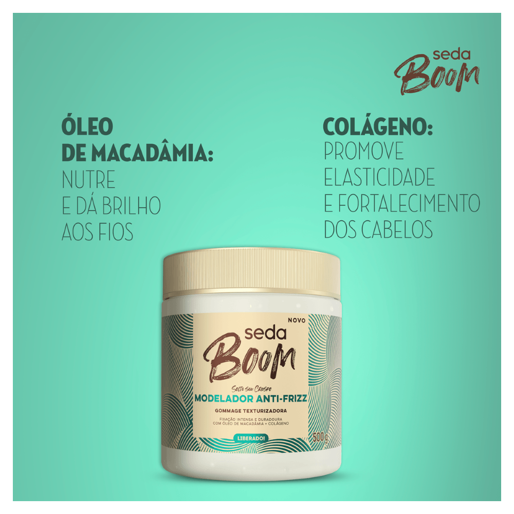 Modelador Antifrizz 4ABC Seda Boom - 500g - Imagem 6
