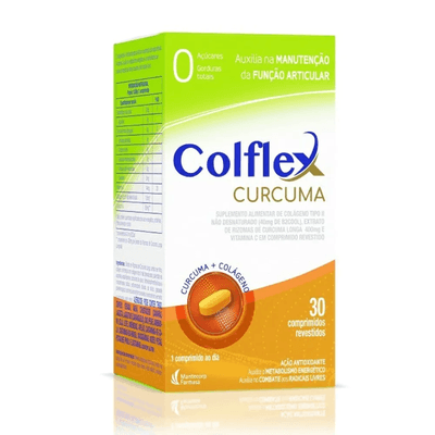 Colágeno Colflex Cúrcuma Tipo II + Cúrcuma + Vitamina C - 30 Comprimidos
