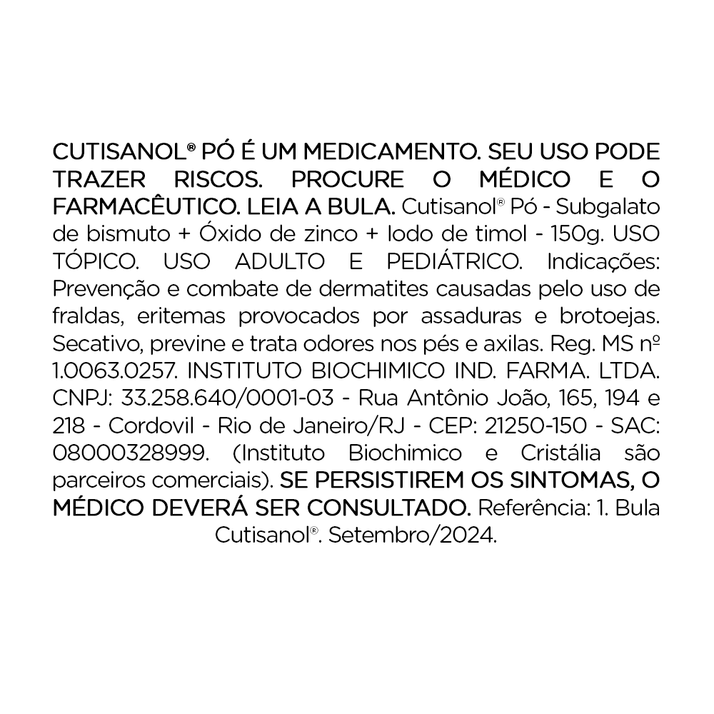 Cutisanol Pó Adulto e Pediátrico - 150g - Imagem 4