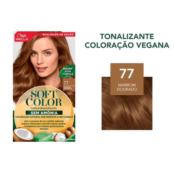 Coloração Semi-Permanente Soft Color 77 Marrom Dourado 145mL Soft Color Tintura Soft Color 77 Marom Dourado - Soft Color