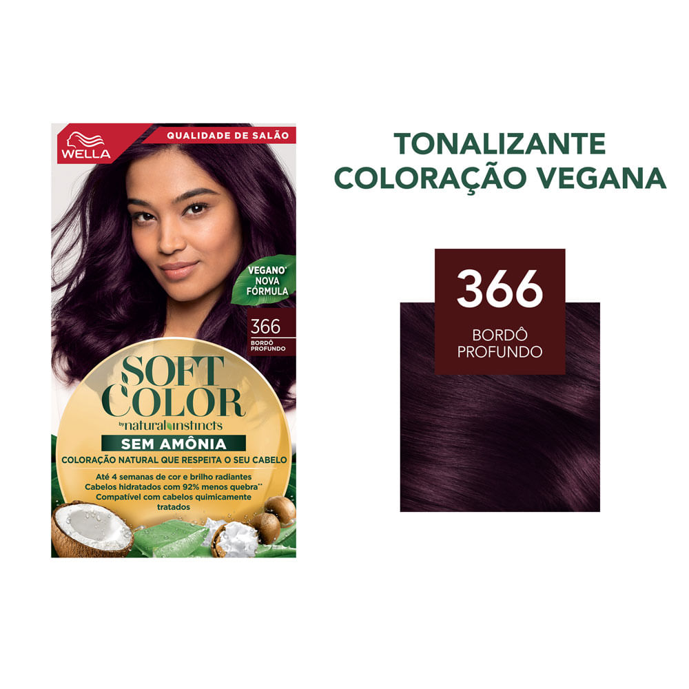 Coloração Semi-Permanente Soft Color 366 Bordeaux Profundo - Sem Amônia