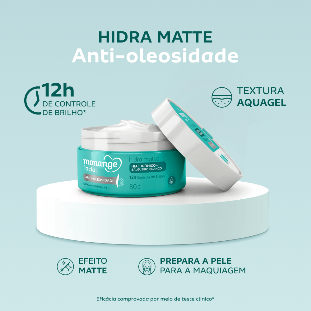 Gel Creme Hidratante Monange Facial Hidra Matte Anti-Oleosidade 80g - Imagem 2