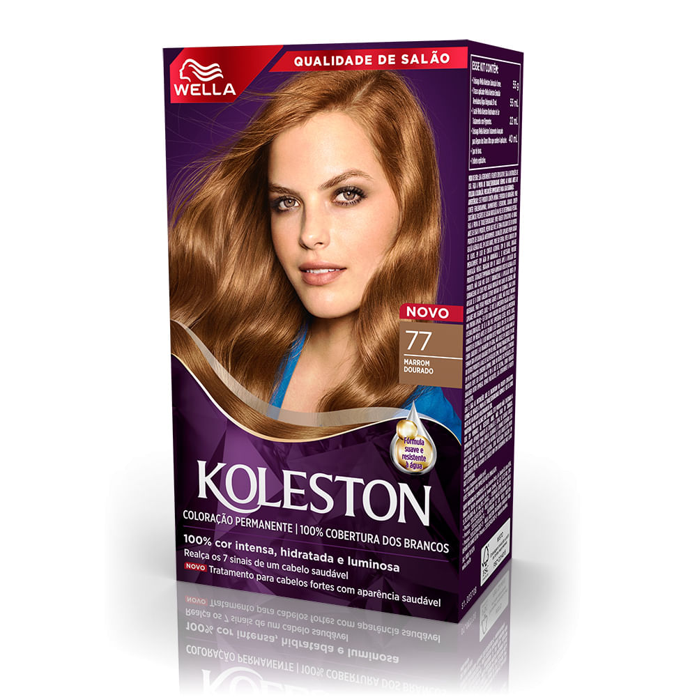 Tintura Koleston Wella 77 Marrom Dourado - Imagem 2