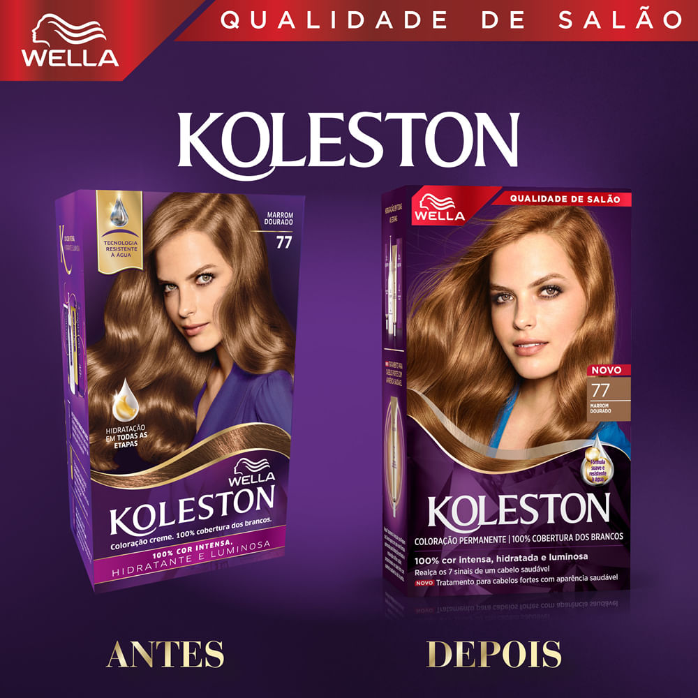 Tintura Koleston Wella 77 Marrom Dourado - Imagem 3