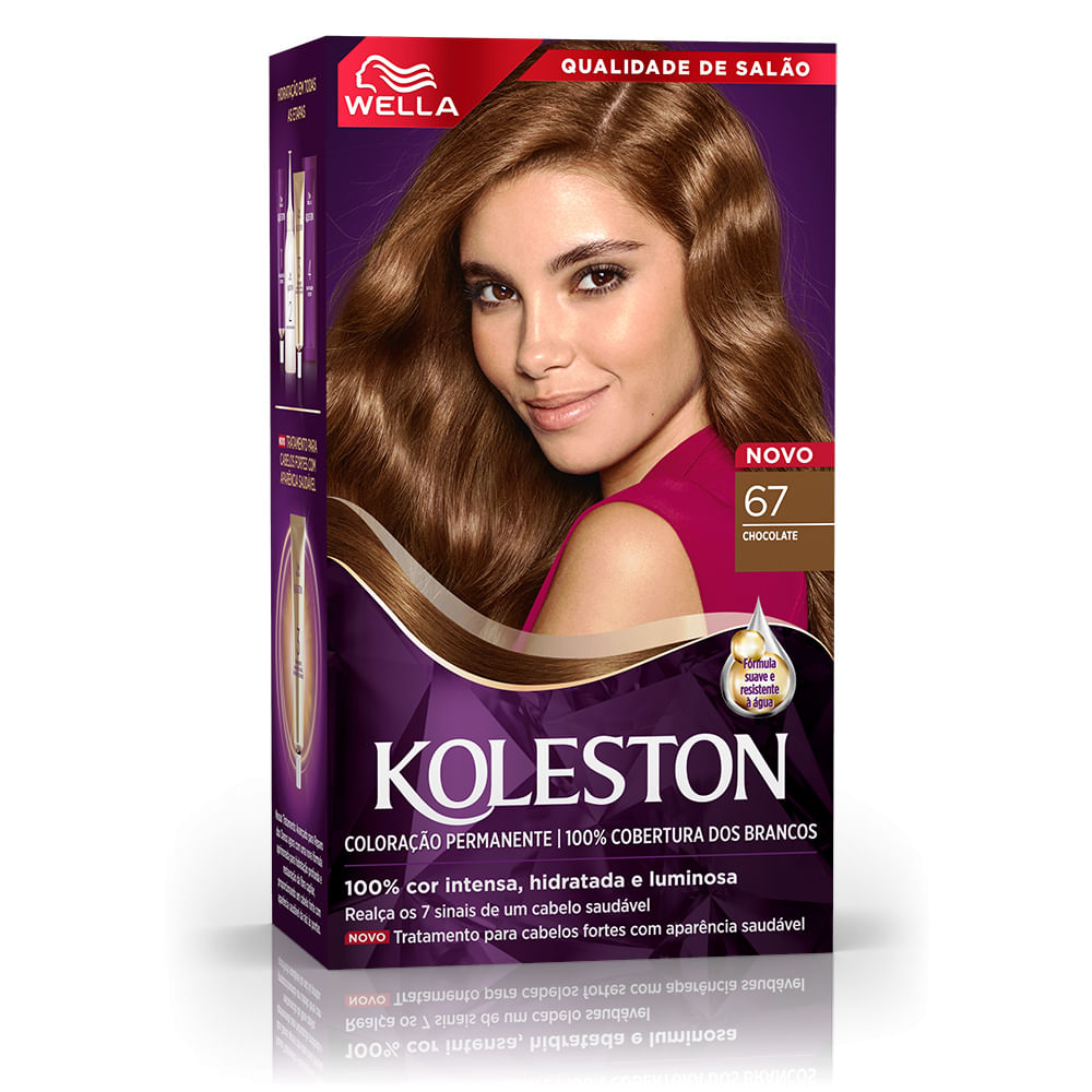 Coloração Permanente Koleston 67 Chocolate Kit 55g/55ml/22ml/40ml