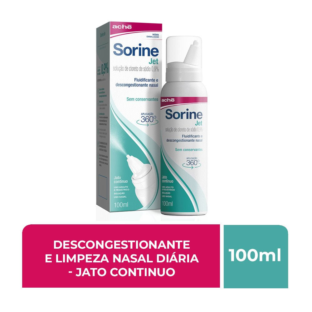 Sorine Jet 0,9% Solução Nasal 100Ml - Aché