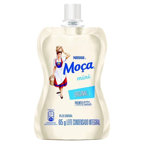 Leite Condensado Original Moça Mini Squeeze 65g Integral Nestlé Leite Condensado Integral Original Moça Mini Squeeze - 65g