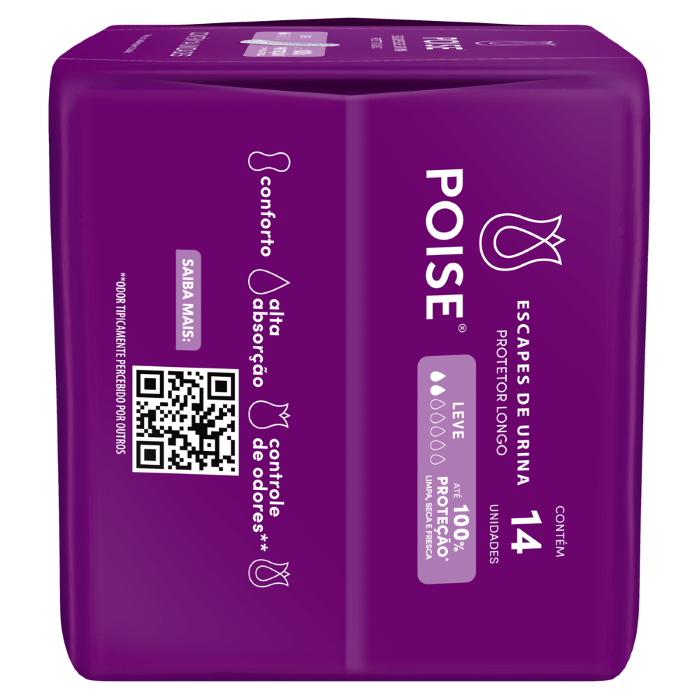 Protetor Diário sem Abas para Escapes de Urina Poise Longo - 14 Unidades - Imagem 3