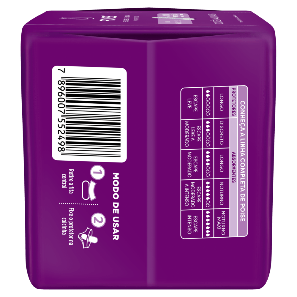 Protetor Diário sem Abas para Escapes de Urina Poise Longo - 14 Unidades - Imagem 4