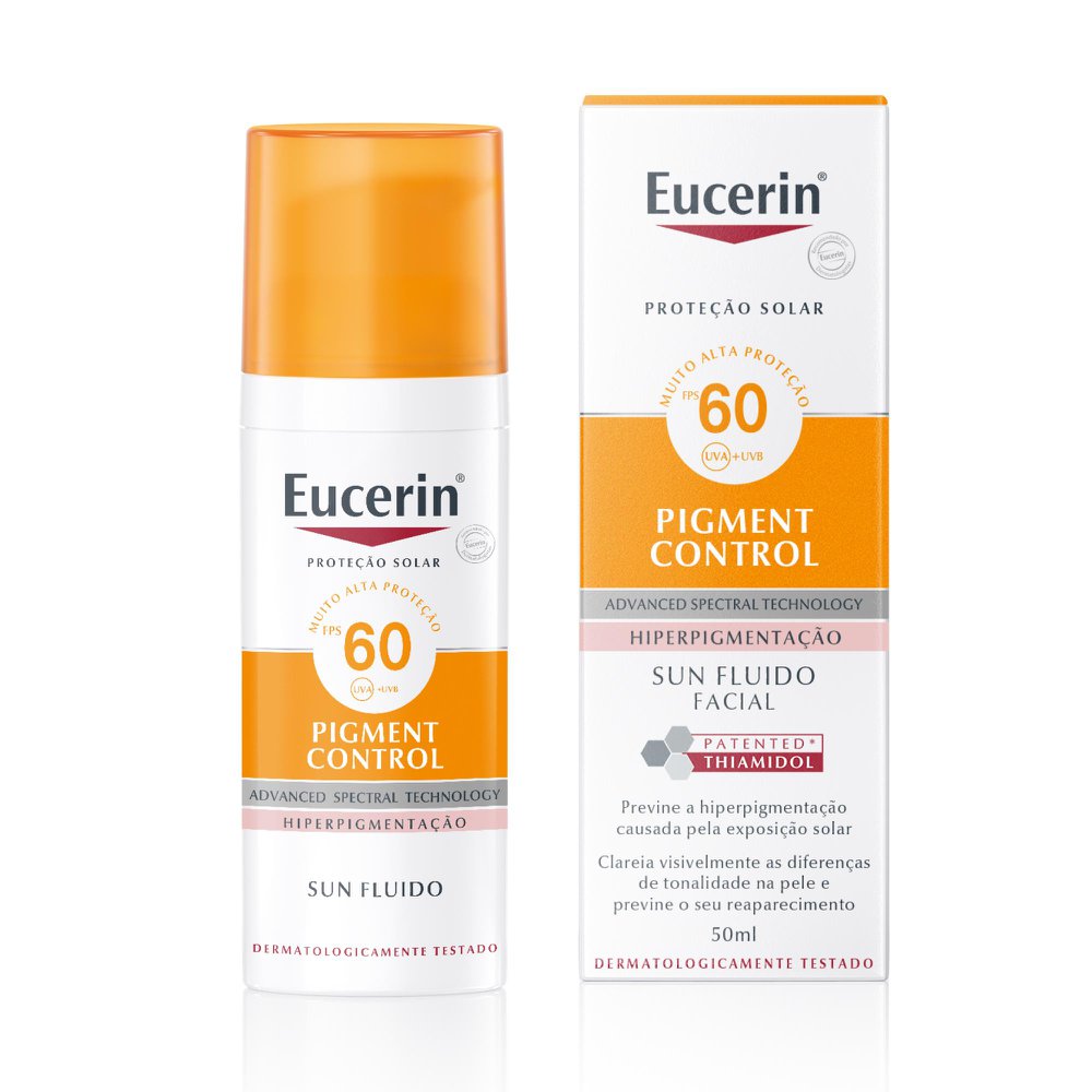 EUCERIN Protetor Solar Facial Antimanchas FPS 60 50ml, Pigment Control, Clareador, Proteção UVA, UVB e Luz Visível, Thiamidol - Imagem 2