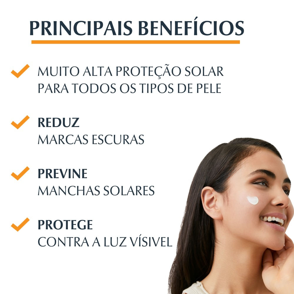 EUCERIN Protetor Solar Facial Antimanchas FPS 60 50ml, Pigment Control, Clareador, Proteção UVA, UVB e Luz Visível, Thiamidol - Imagem 3