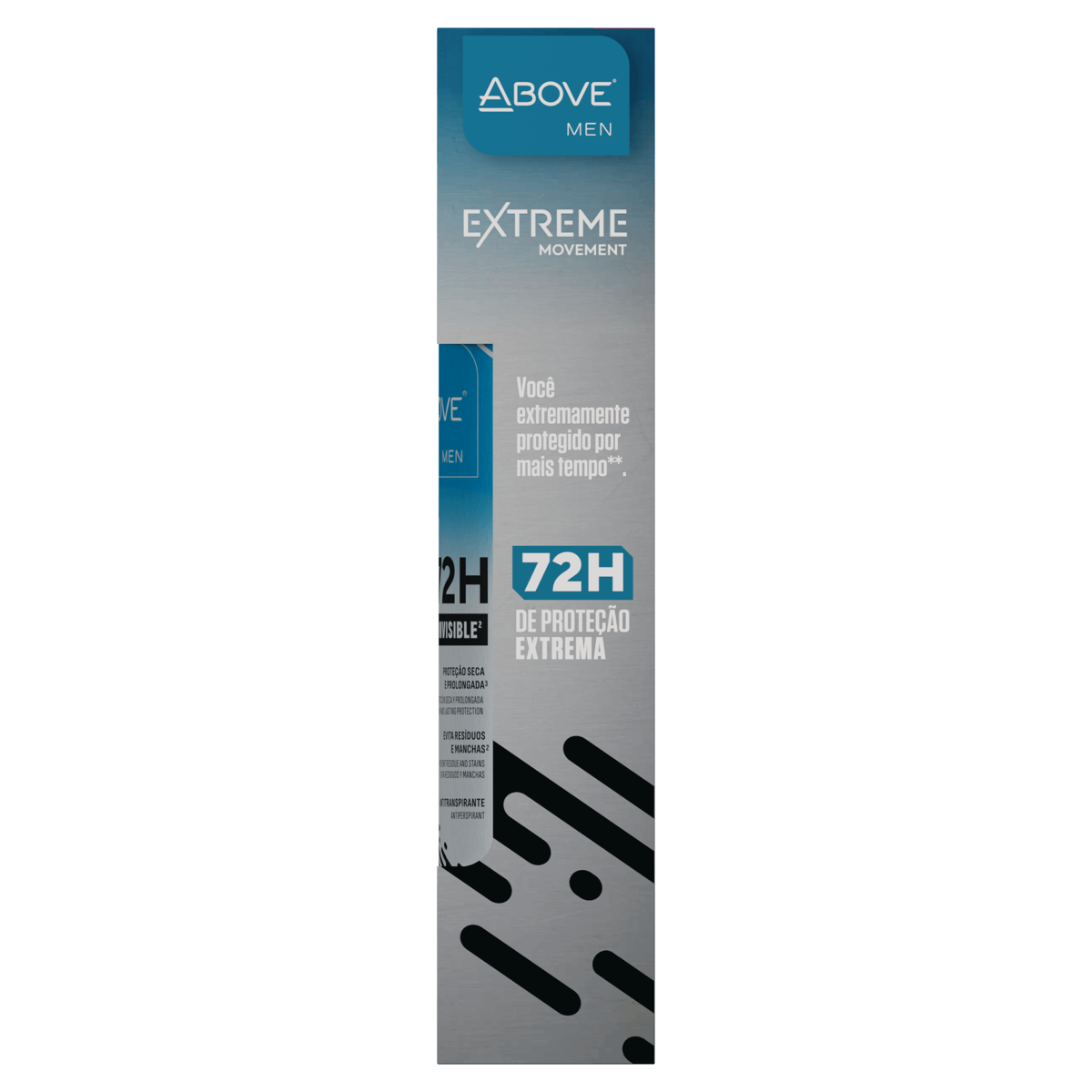 Desodorante Jato Seco Aerossol Invisible Movement 72h Above Men Extreme 2 Un-200ml Cada - Imagem 2