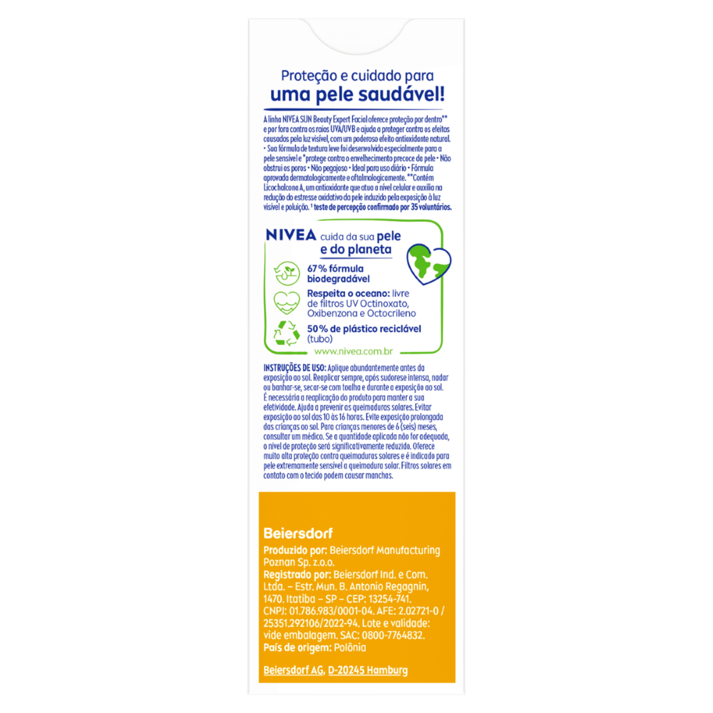Protetor Solar Facial Sensitive Anti-Idade FPS 60 Nivea Sun Beauty Expert - 50g - Imagem 3